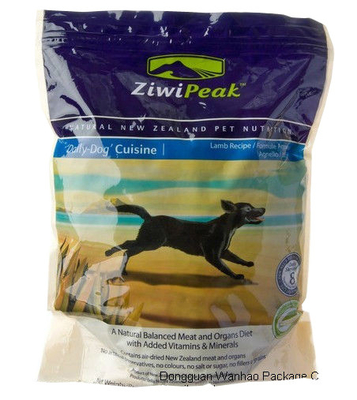 Customized Quad seal Pet Food Packaging , Zip lock / Side Gusseted Type