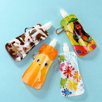 Stand Up Drinking Water Bags , Reusable Plastic Water Bottle Bag